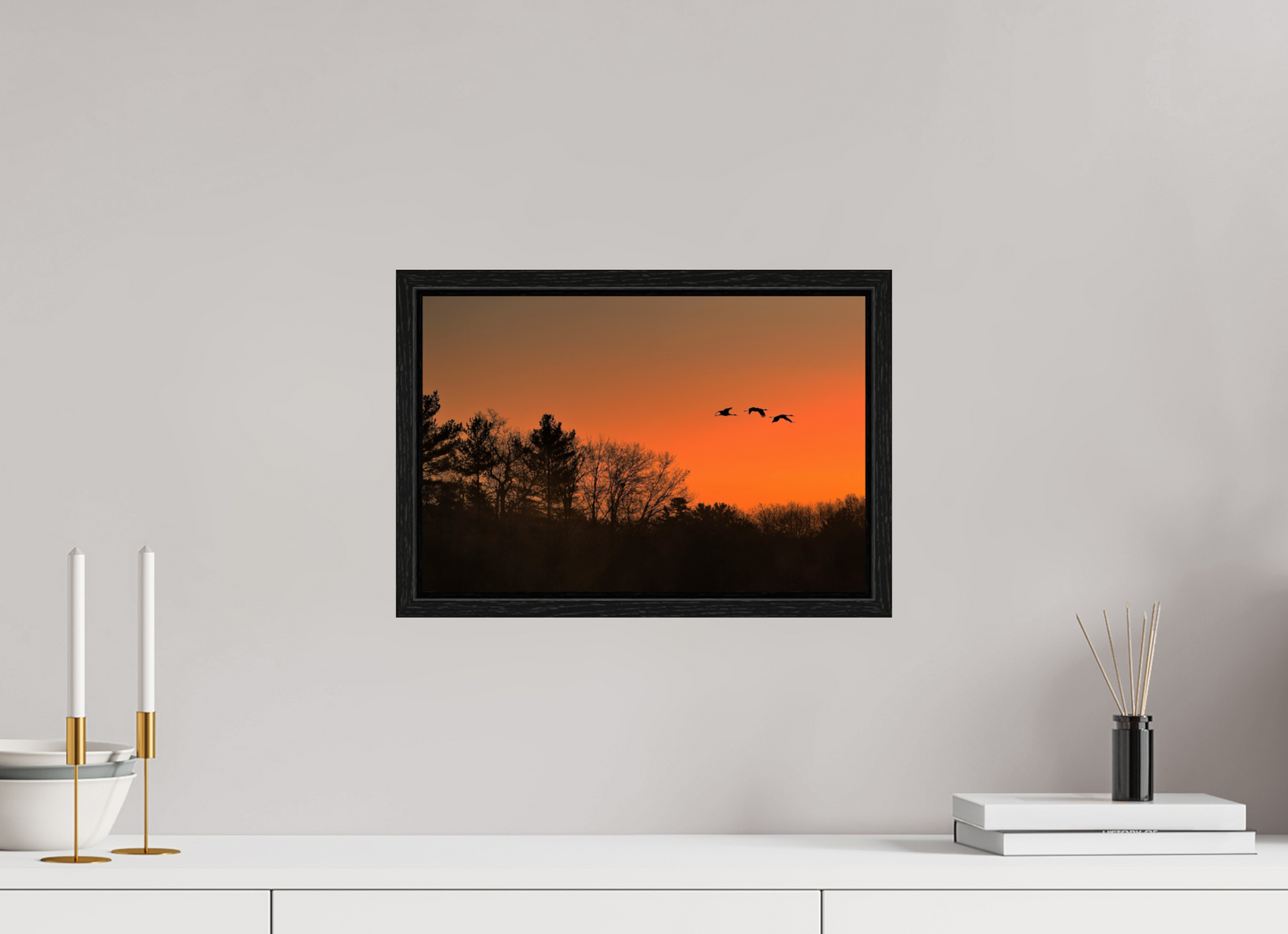 15 x 10″, Floater Frame Morning Flight