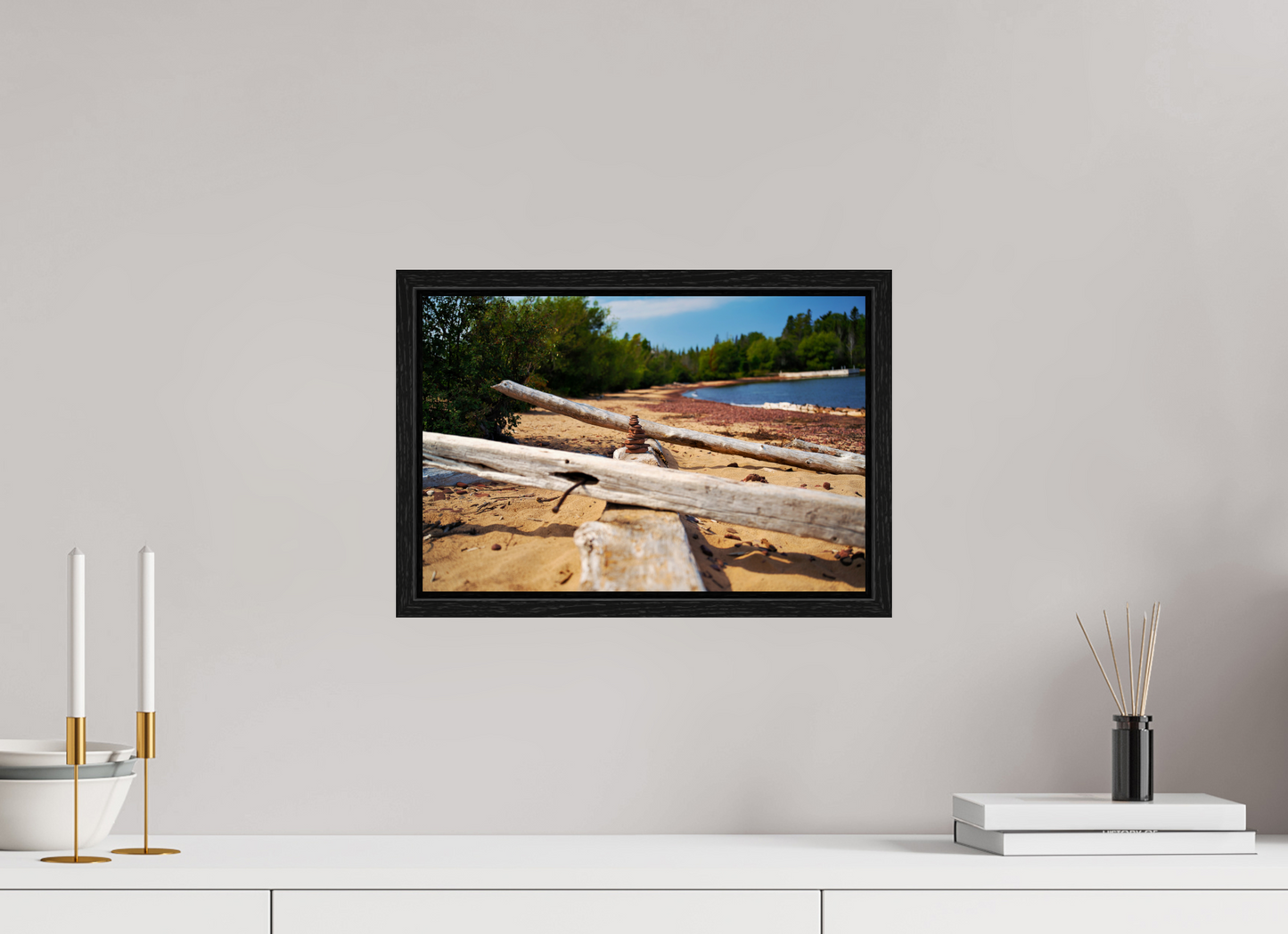 15 x 10″, Floater Frame Stone Stack