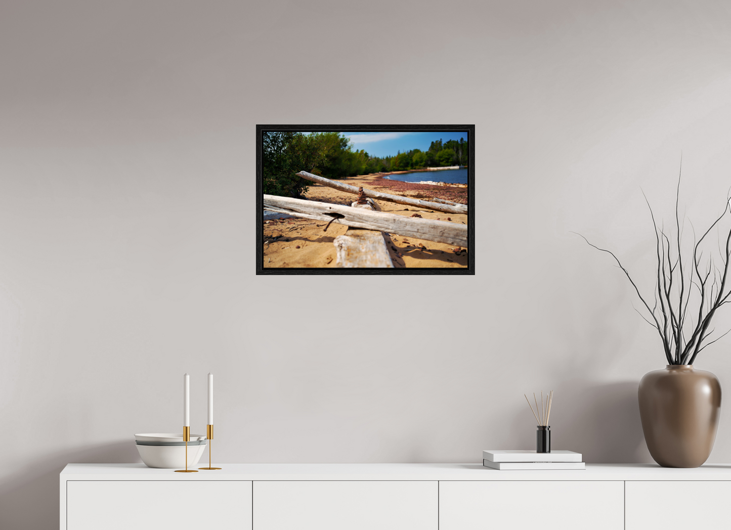 24 x 16″, Floater Frame Stone Stack