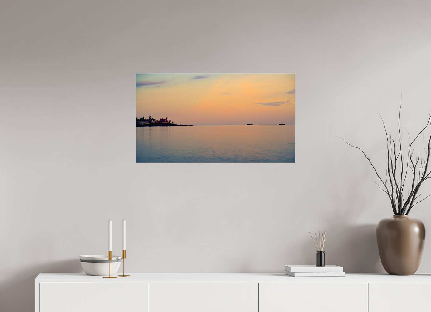 32 x 18″, Photo Print Under Acrylic Glass Eagle Harbor Lighthouse