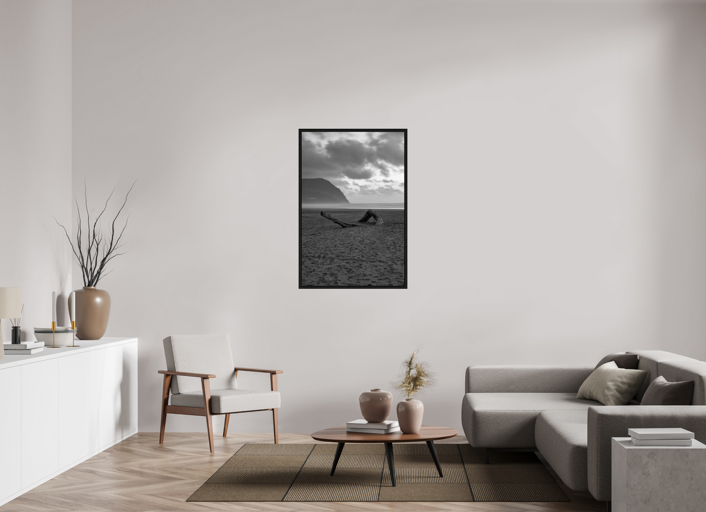 30 x 45″, Floater Frame Lonely Beach v2