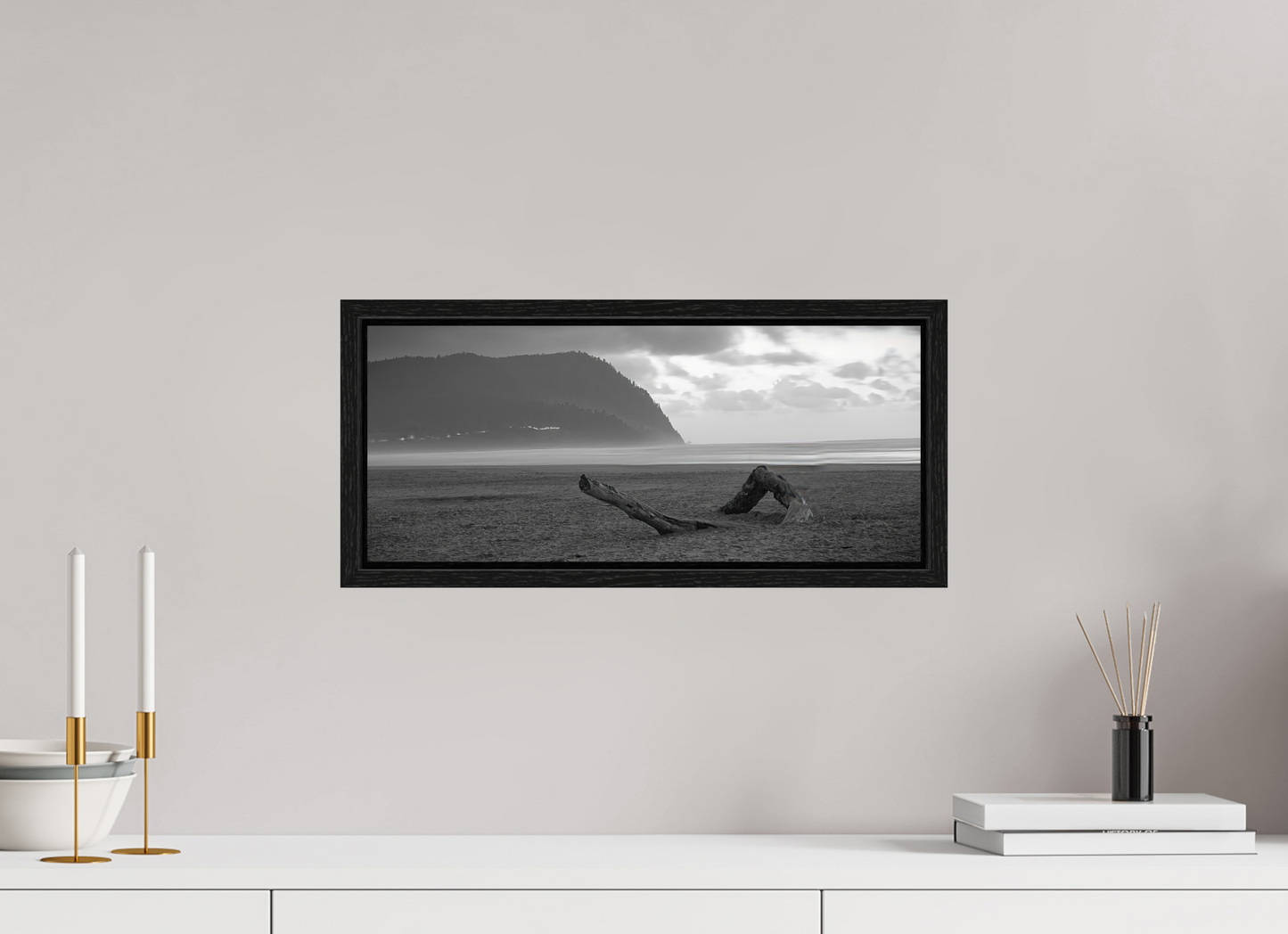 18.7 x 8″, Floater Frame Lonely Beach