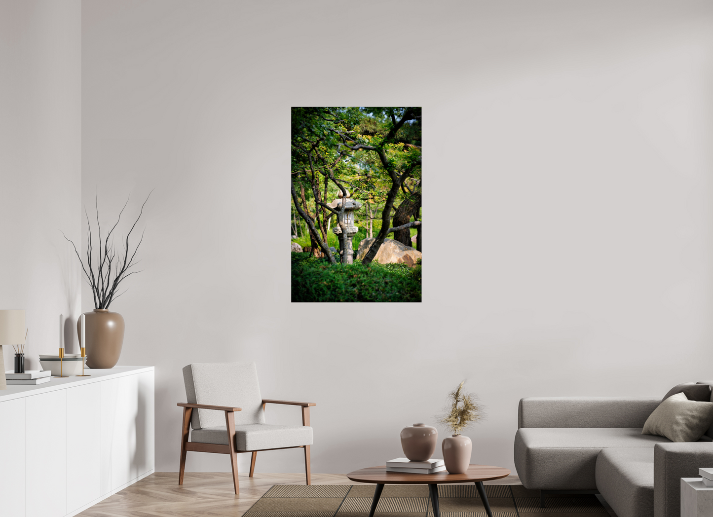 30 x 45″, Photo Print Under Acrylic Glass Stone Lantern in the Park