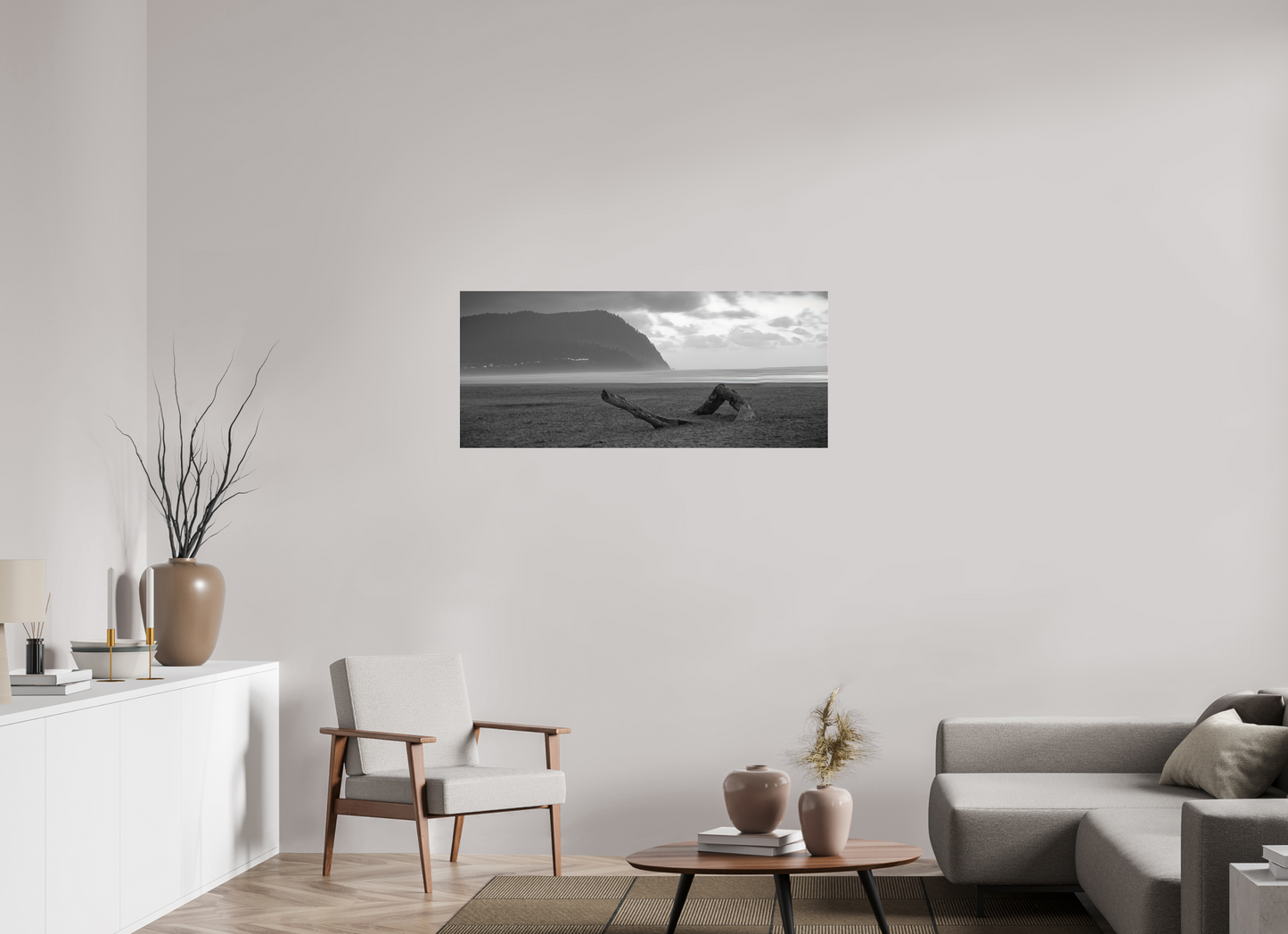 46.9 x 20″, Photo Print Under Acrylic Glass Lonely Beach