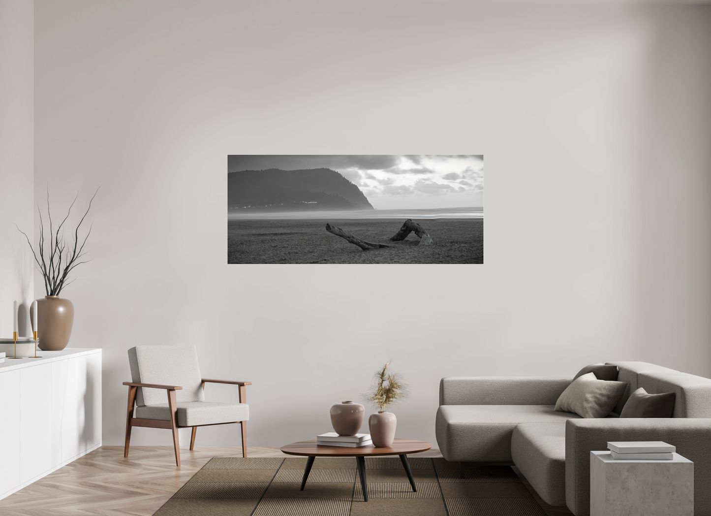 72.6 x 31″, Photo Print Under Acrylic Glass Lonely Beach