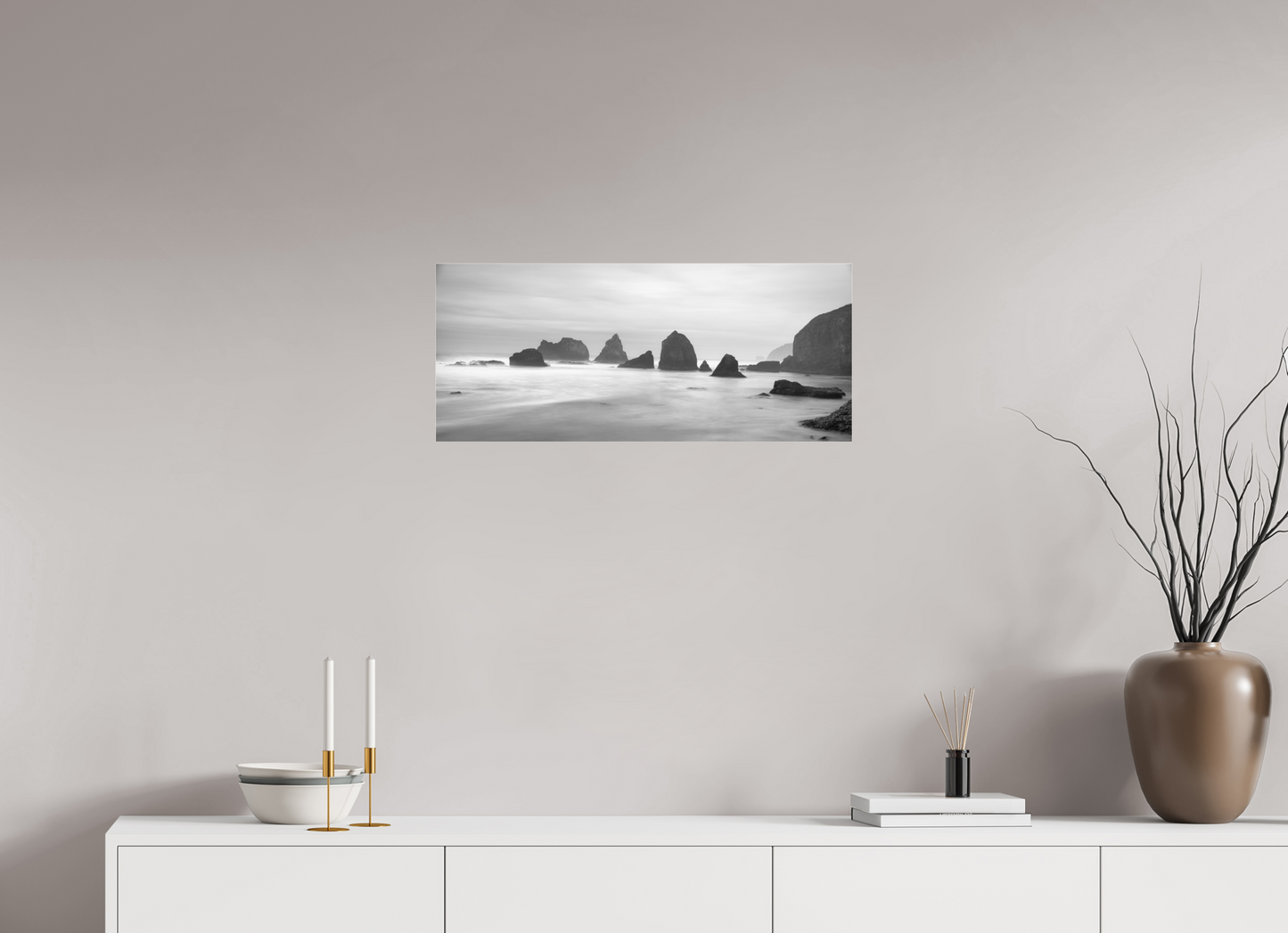 28 x 12″, Photo Print Under Acrylic Glass Tunnel Beach