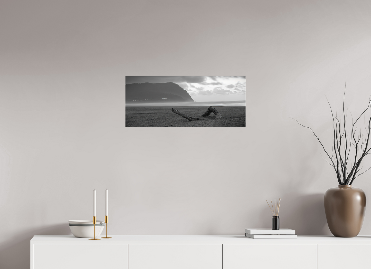 28.1 x 12″, Photo Print Under Acrylic Glass Lonely Beach