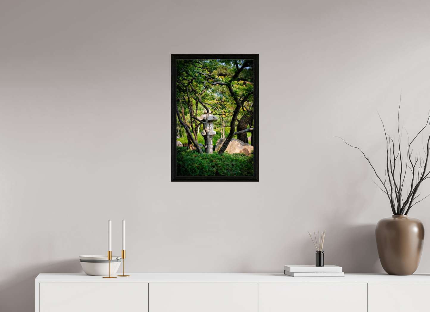 16 x 24″, basic Stone Lantern in the Park