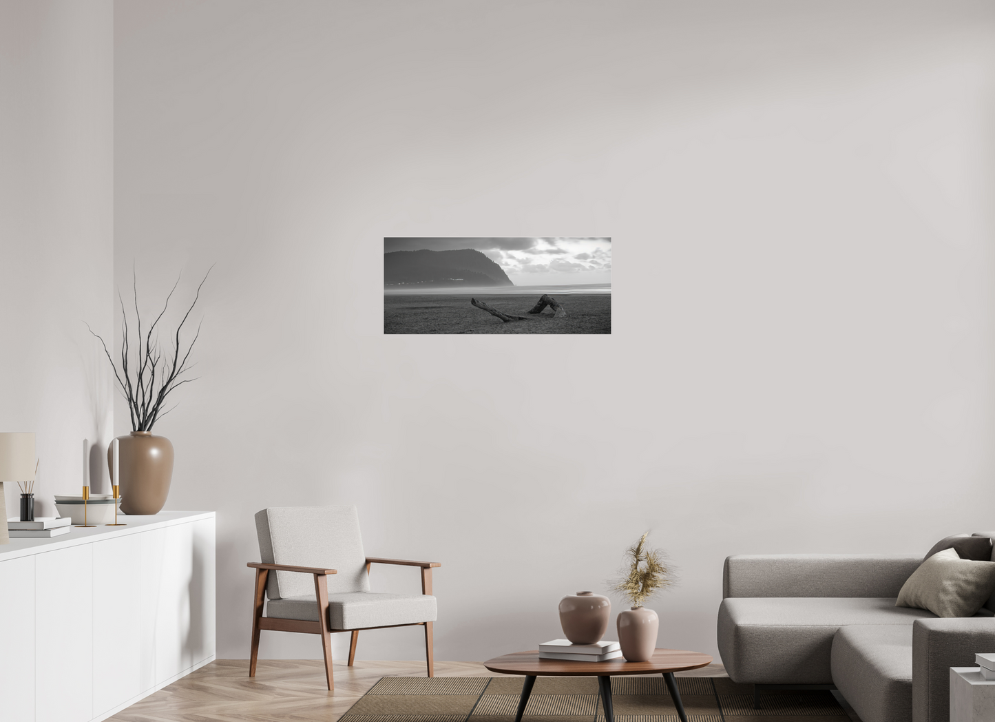 37.5 x 16″, Photo Print Under Acrylic Glass Lonely Beach