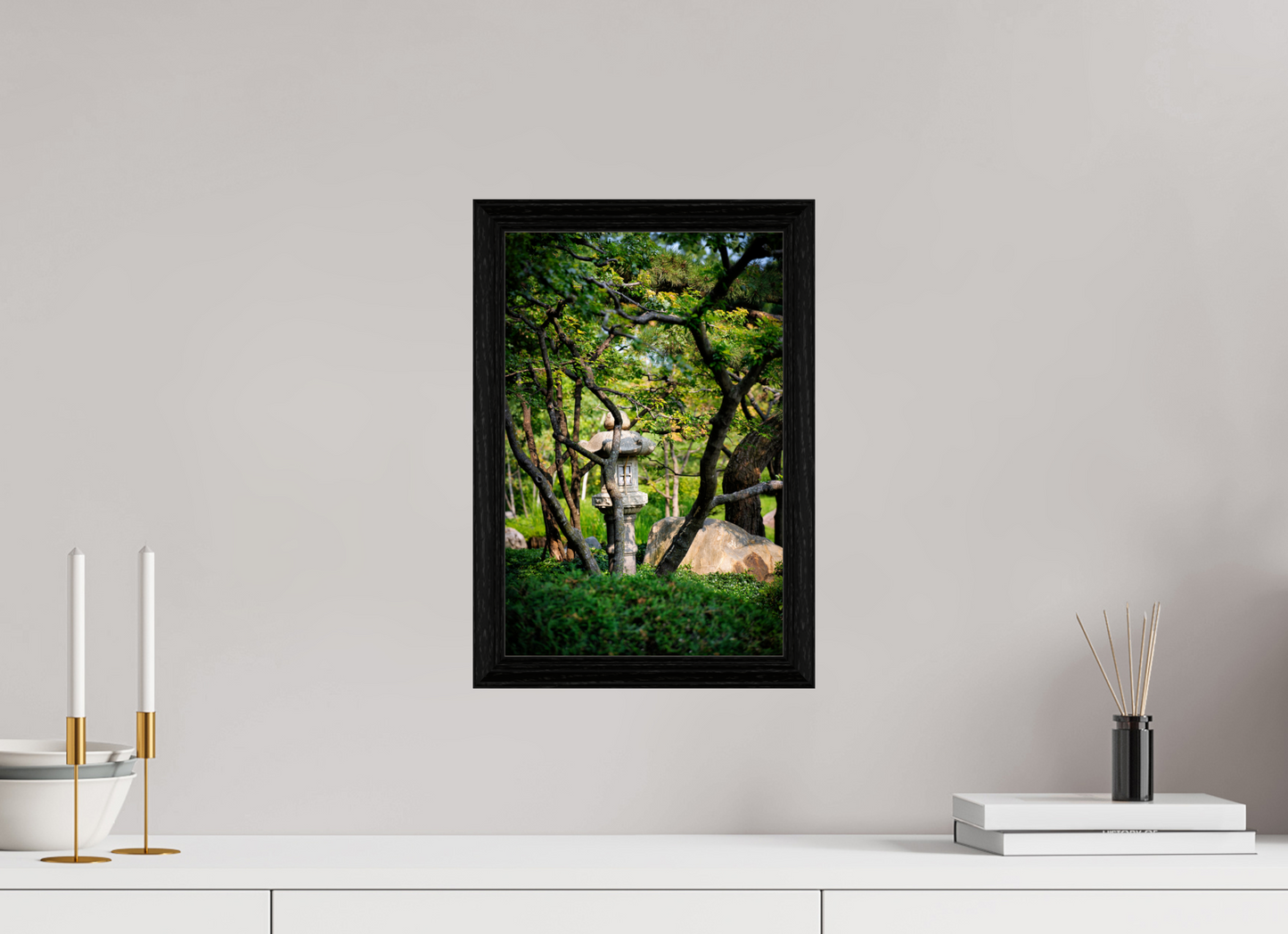 10 x 15″, basic Stone Lantern in the Park