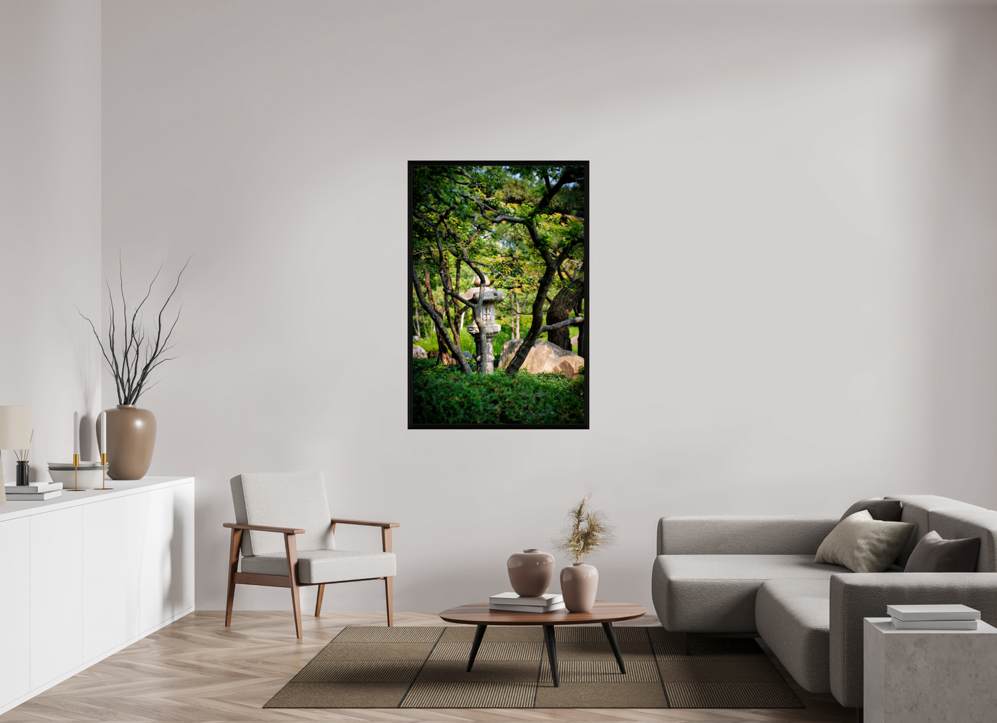 36 x 54″, basic Stone Lantern in the Park
