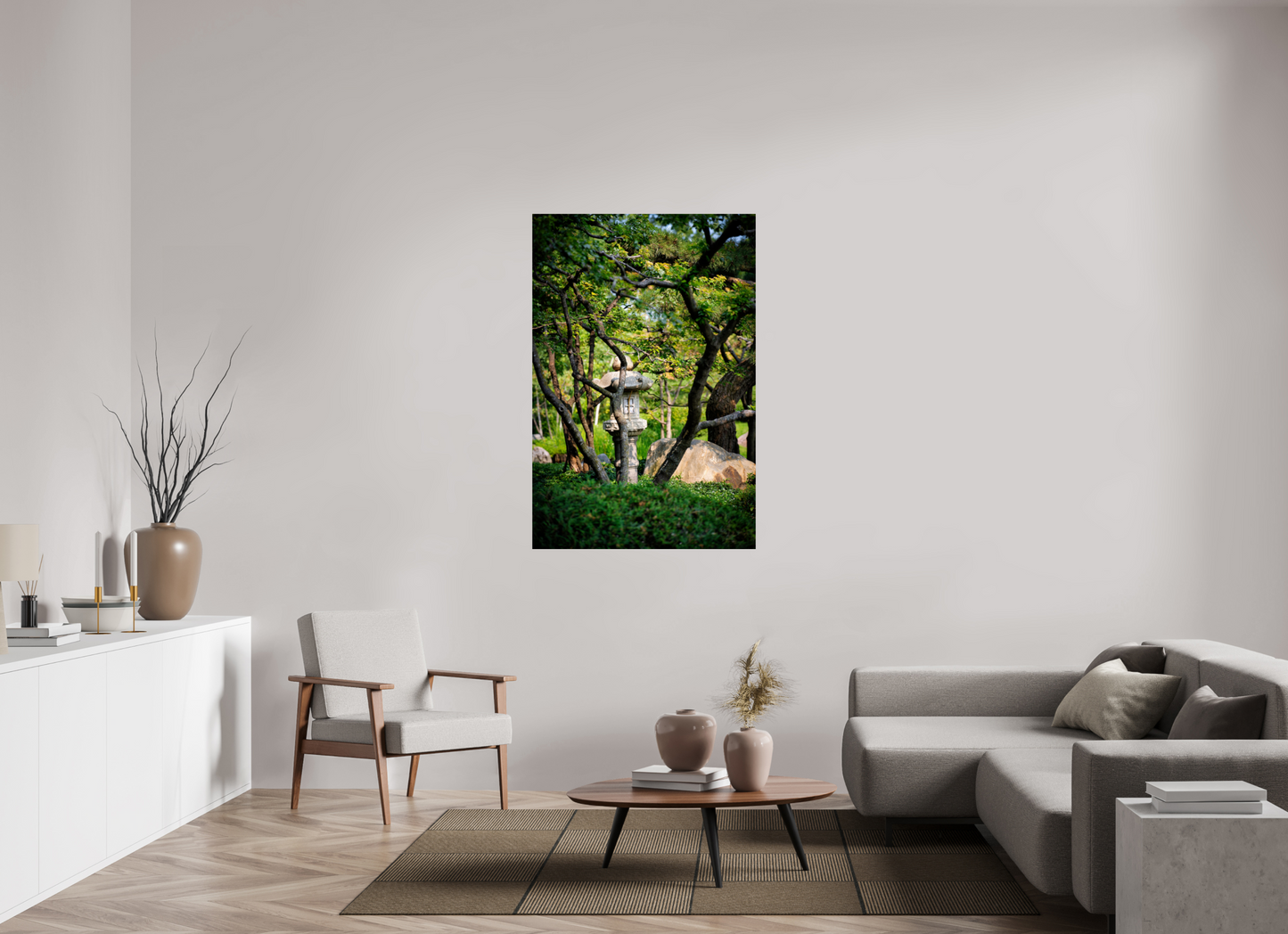 36 x 54″, Photo Print On Fuji Crystal DP II Stone Lantern in the Park