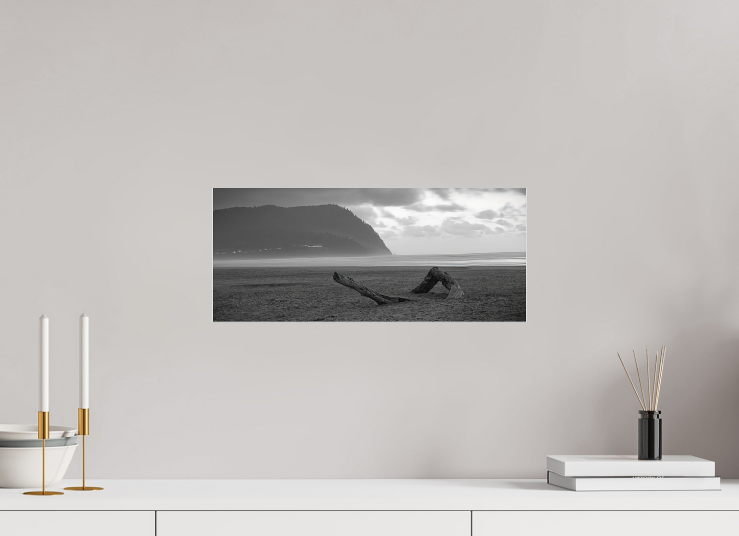 18.7 x 8″, Photo Print Under Acrylic Glass Lonely Beach