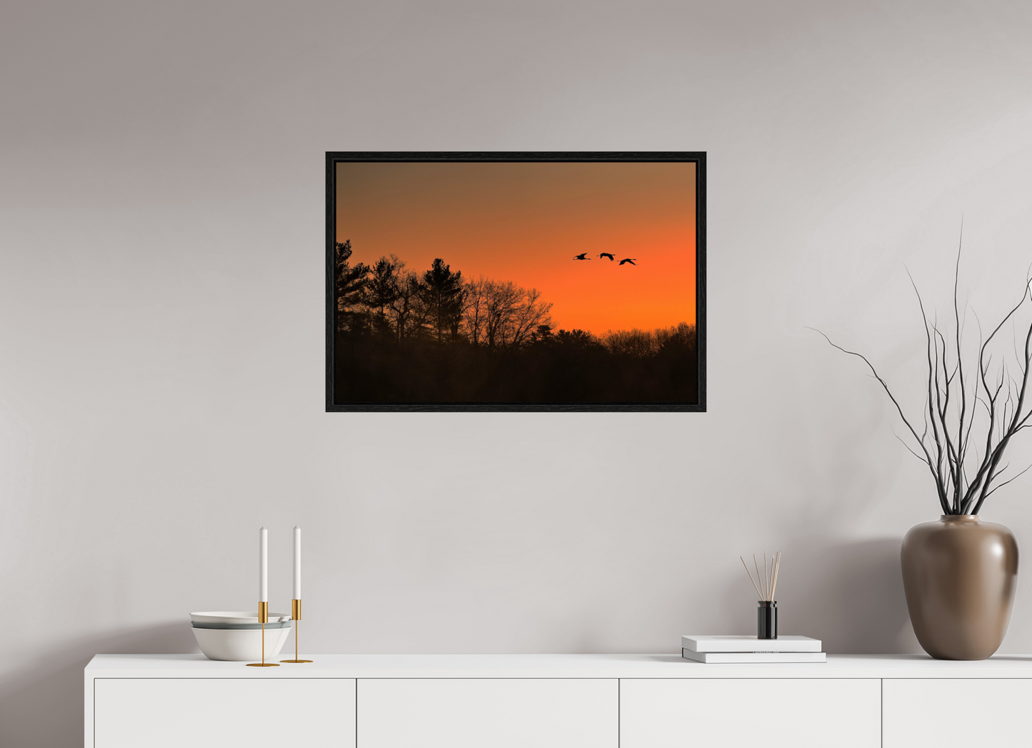 30 x 20″, Floater Frame Morning Flight