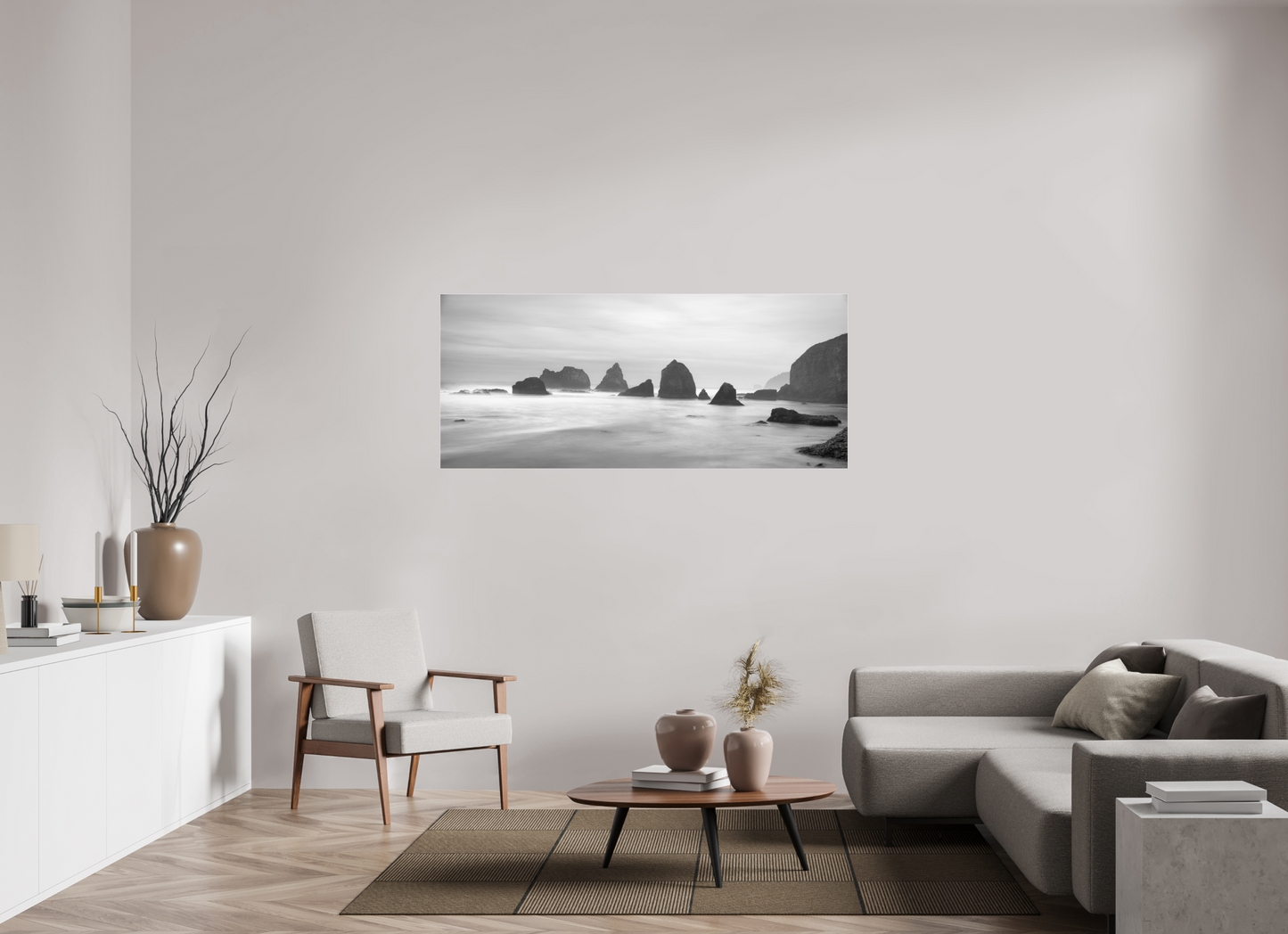 65.4 x 28″, Photo Print Under Acrylic Glass Tunnel Beach