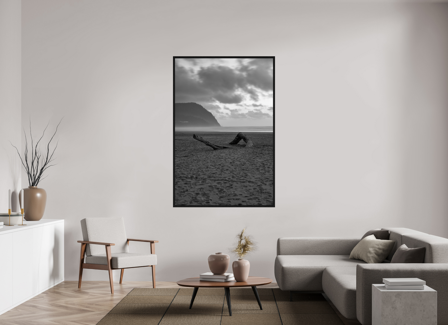 44 x 66″, Floater Frame Lonely Beach v2