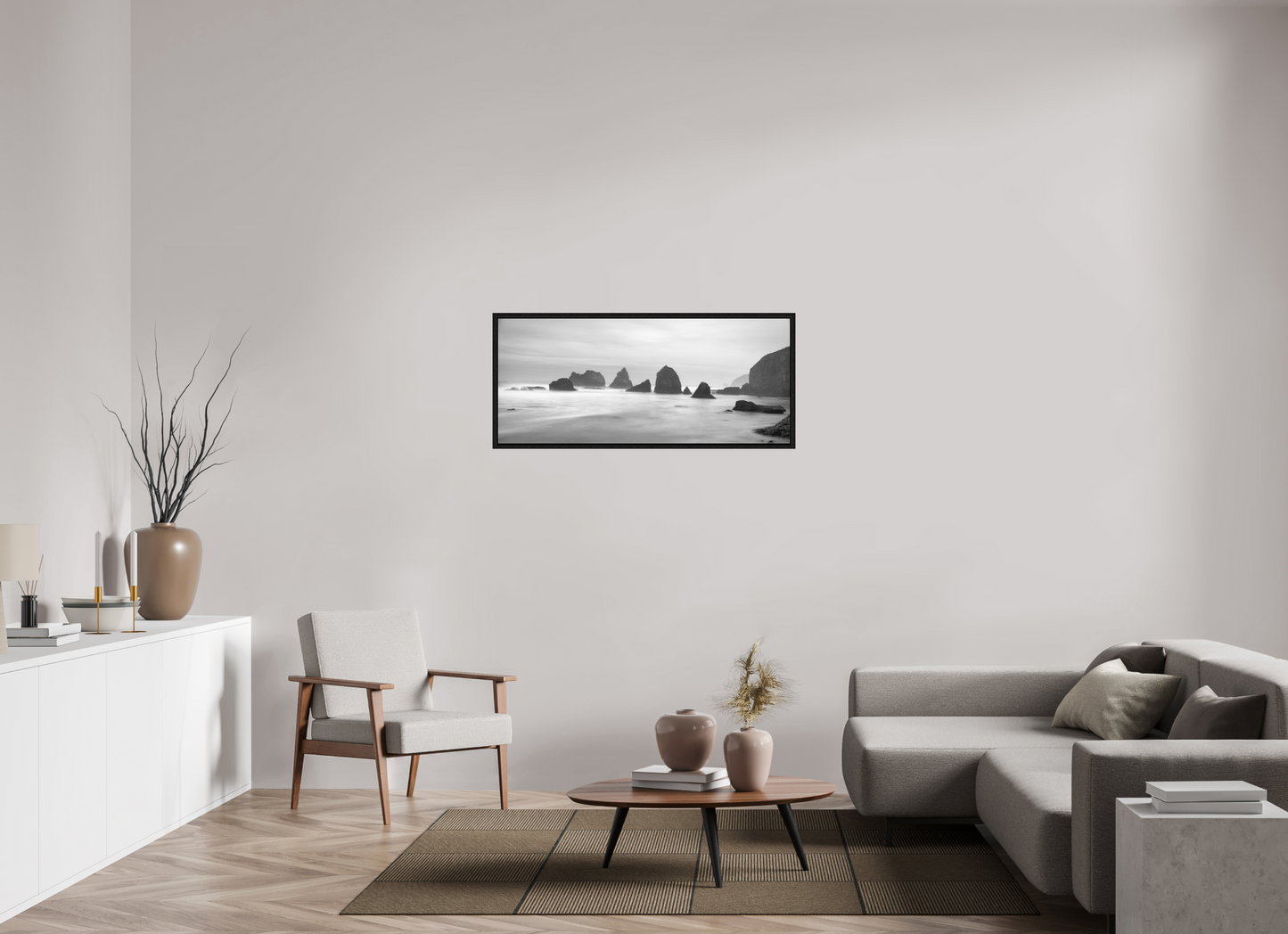 46.7 x 20″, Floater Frame Tunnel Beach