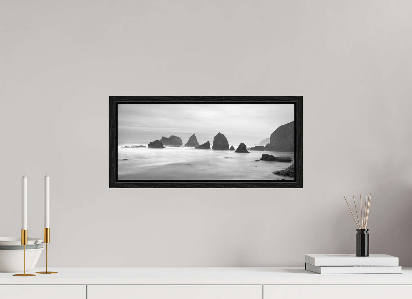 18.7 x 8″, Floater Frame Tunnel Beach