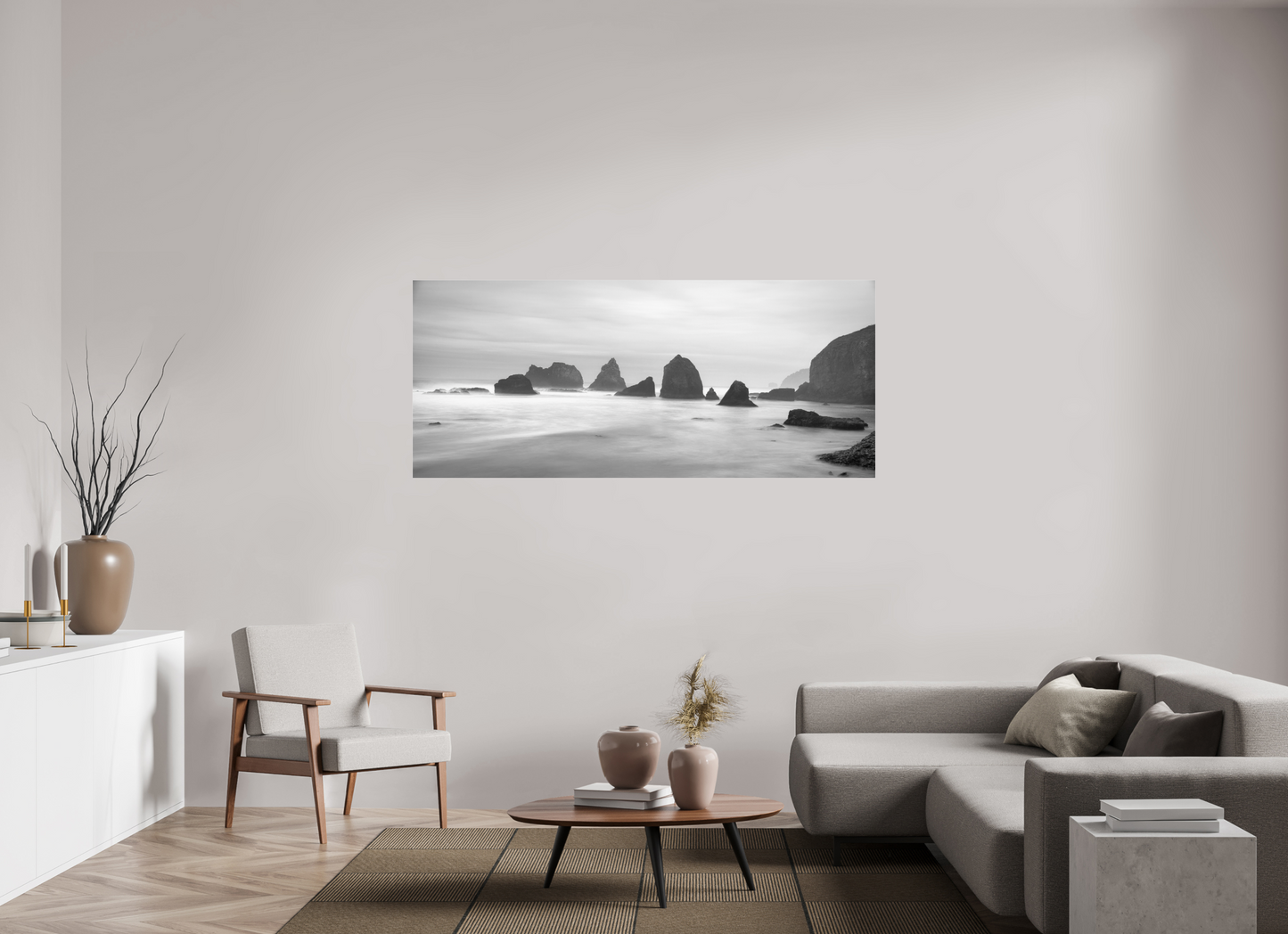 72.4 x 31″, Photo Print Under Acrylic Glass Tunnel Beach